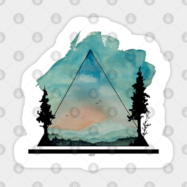 Watercolor Mountains Sticker by baileyemilee